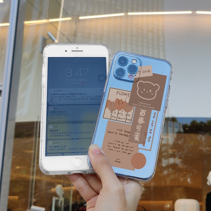Ốp lưng iphone Ốp điện thoại SUNTAIHO TPU trong suốt in hình cô gái/hình hoa cho IPhone 13 12 11 Pro Max X XS Max XR 8 7 6 6S Plus