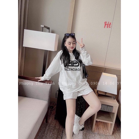 Bộ đùi chữ B ngược bo tay da cá+quần đùi HT12