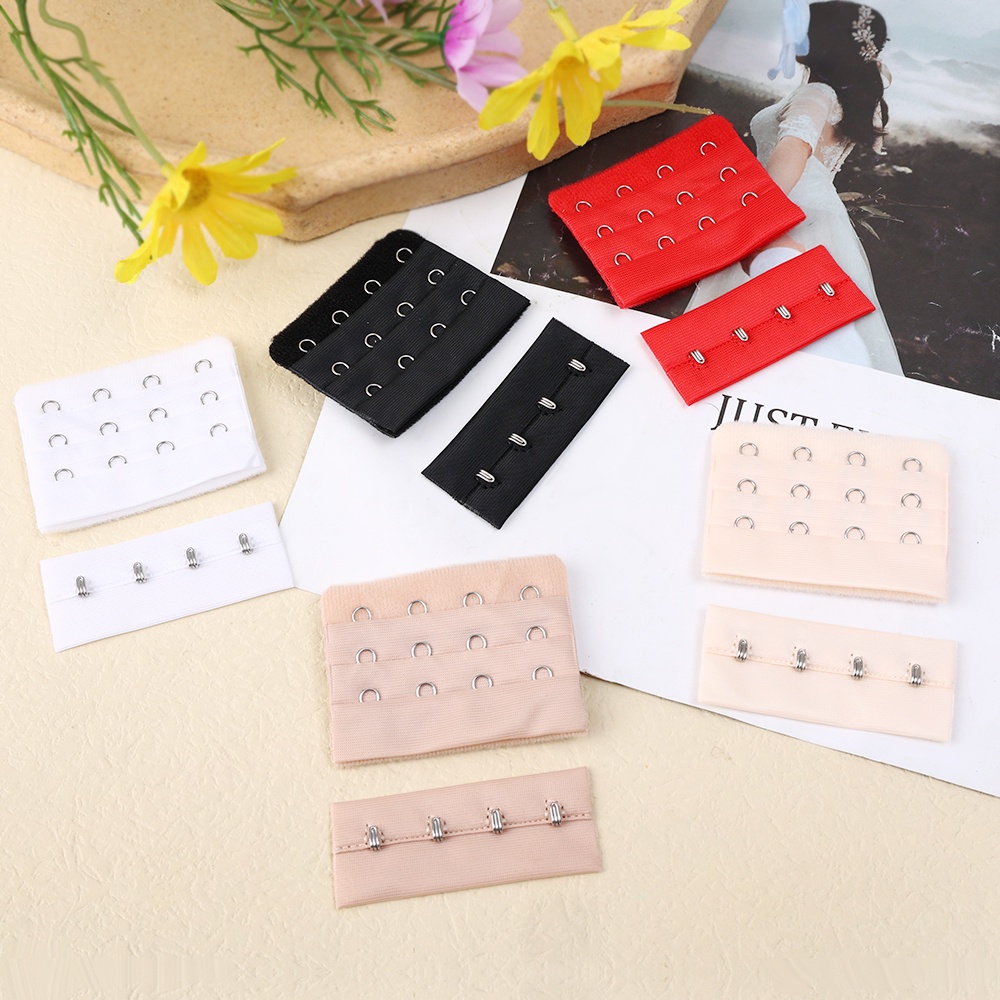 Dây Đai Mở Rộng Áo Ngực 3 Hàng 4 Khóa Co Giãn Chất Lượng Cao Có Thể Điều Chỉnh Màu Sắc Cho Nữ