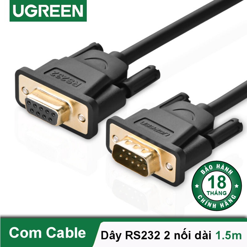 Dây nối dài COM RS-232 đực sang cái UGREEN DB101 - Hàng phân phối chính hãng - Bảo hành 18 tháng