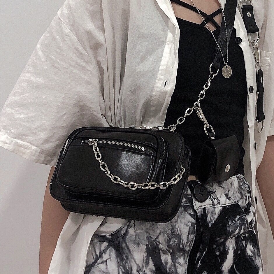 Túi đeo chéo ngực JASMIN NOIR da PU phong cách retro cá tính cho nữ