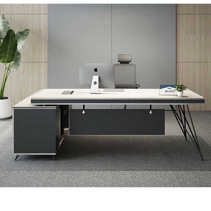 Bàn làm việc của sếp phong cách hiện đại Kèm Tủ Đa năng Tiện ích 1m8x80cm Bàn Làm việc gỗ cao cấp Sang trọng BAH063