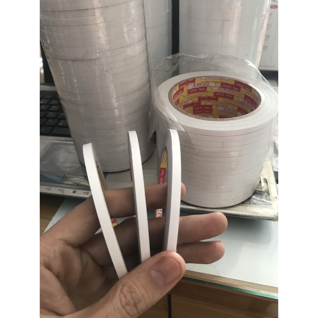 Combo 1 cây băng dính giấy 2 mặt 5li x 16yr (1 cây 60 cuộn)