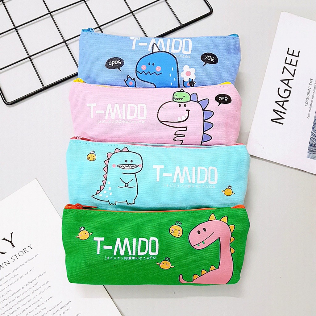 Túi bút vải khủng long T-MIDO