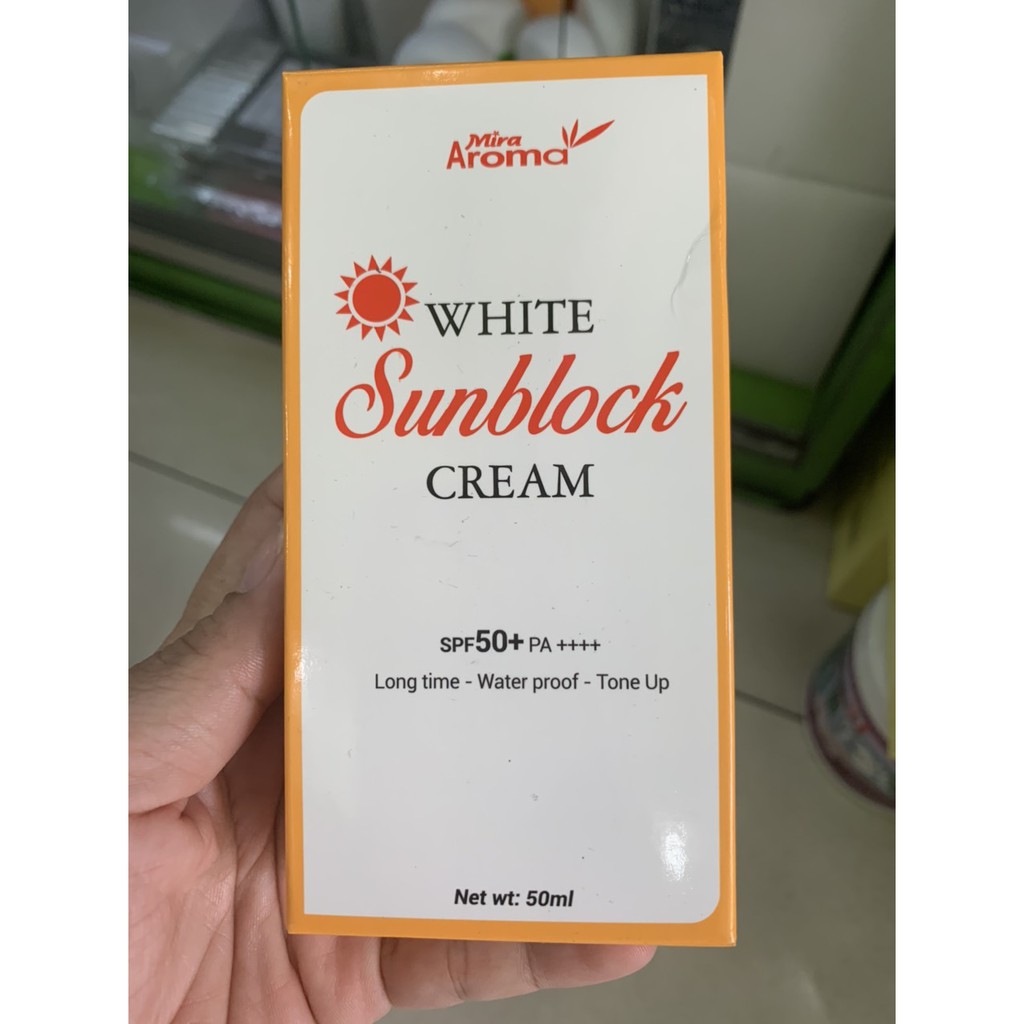 [Hàng công ty Mira] Kem chống nắng dưỡng trắng Mira Aroma White Sunblock Cream SPF50+PA++++_50ml