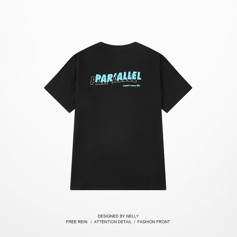 Áo thun Nelly ngắn tay in hình "PAR'ALLEL" áo phông