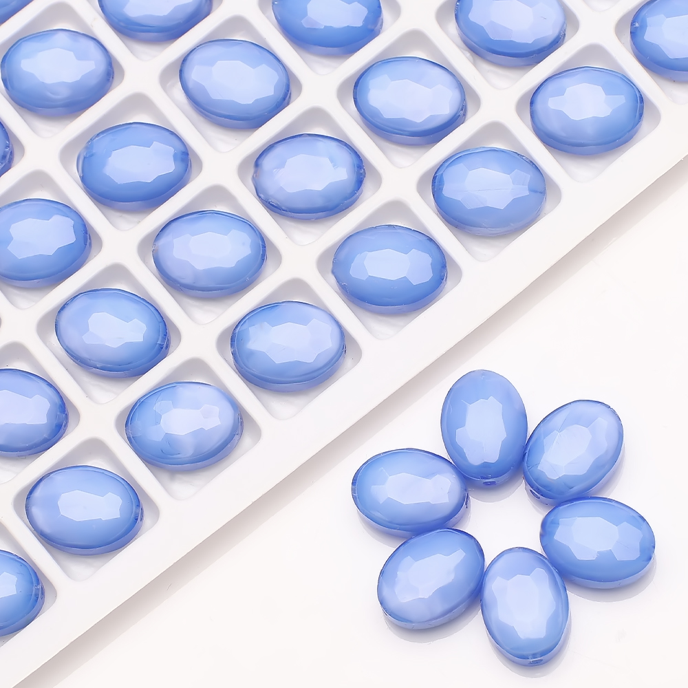 Set 10 Hạt Pha Lê Hình Đôi Mắt 9x12mm Làm Đồ Trang Sức Thủ Công