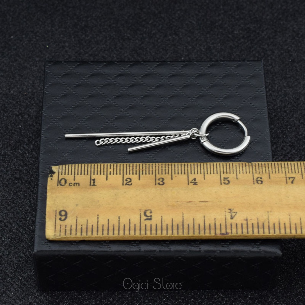 Bông tai, Khuyên tai nam nữ thép không gỉ dáng tròn thanh thả sành điệu phong cách hàn quốc cá tính, Unisex, 1 chiếc