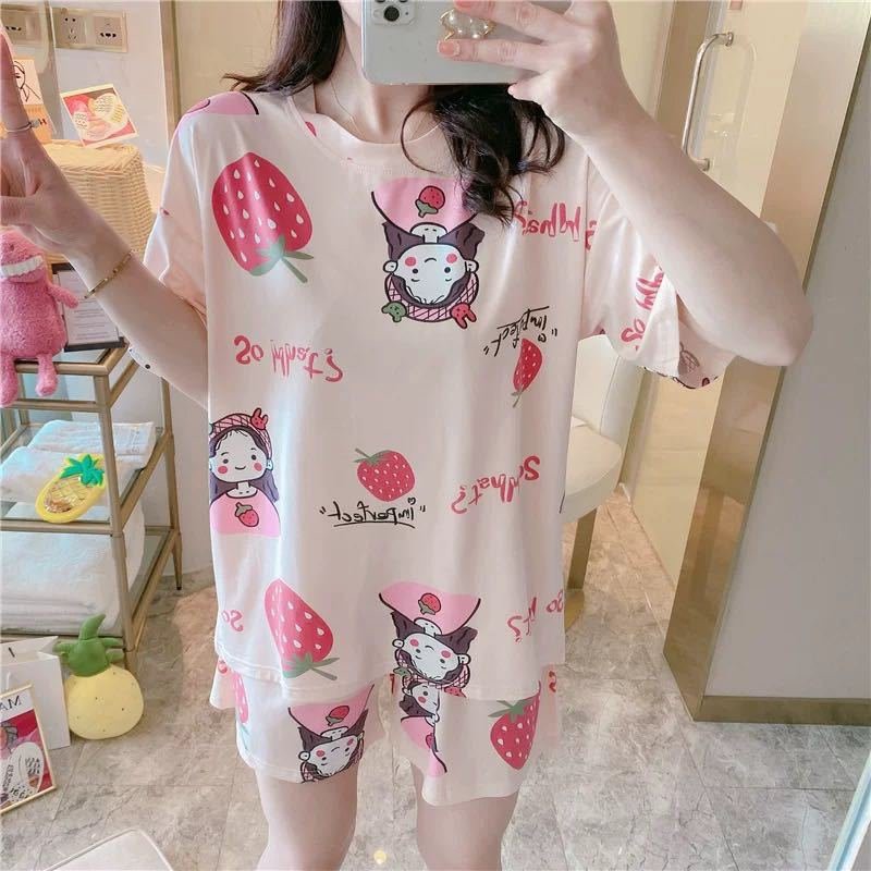 _Bộ đồ Pijama mặc nhà ĐÙI thun sữa mềm chất mát dễ thương | BigBuy360 - bigbuy360.vn