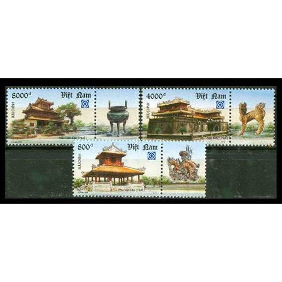 Tem sưu tập MS 920 Tem Việt Nam Cố đô Huế Di sản Văn hoá Thế giới 2004 ( 3 tem 1 block )