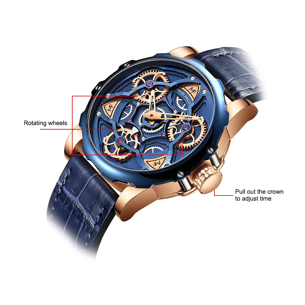 Đồng Hồ Cơ MINI FOCUS Dây Da Phong Cách Nhật Bản Cho Nam