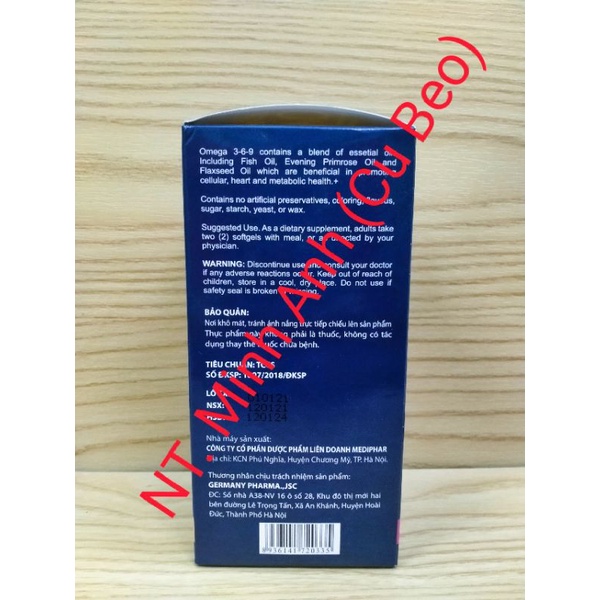 Viên uống dầu cá OMega 3,6,9😍 HÀNG CHÍNH HÃNG😍Sáng mắt, tốt cho tim mạch