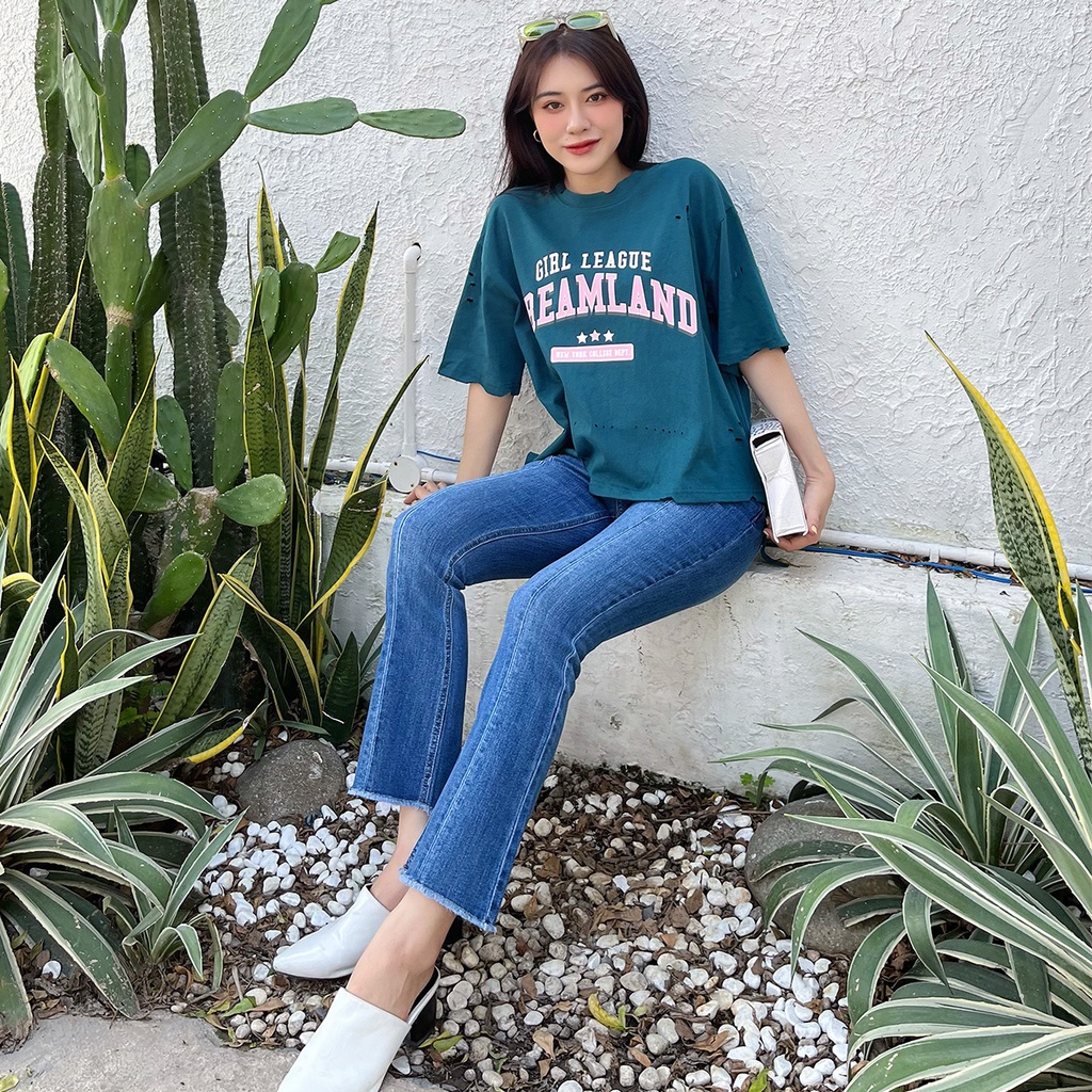 Áo Phông Nữ Dáng Lửng Cropcut Dreamland MIRABOZZI Chất Liệu COTTON Thoáng Mát MTSG013
