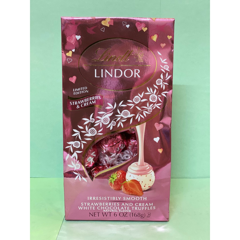 Socola Trắng Kem Dâ Lindt Lindor Strawberries &amp; Cream - Mỹ