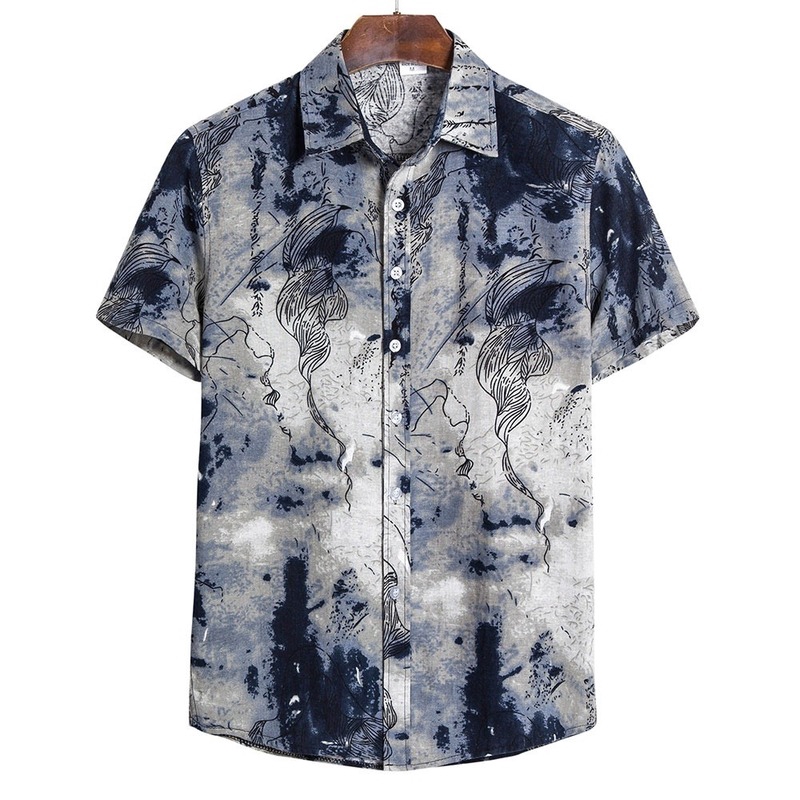 Men's plus size short-sleeved shirt fashion print British fan shirt | BigBuy360 - bigbuy360.vn