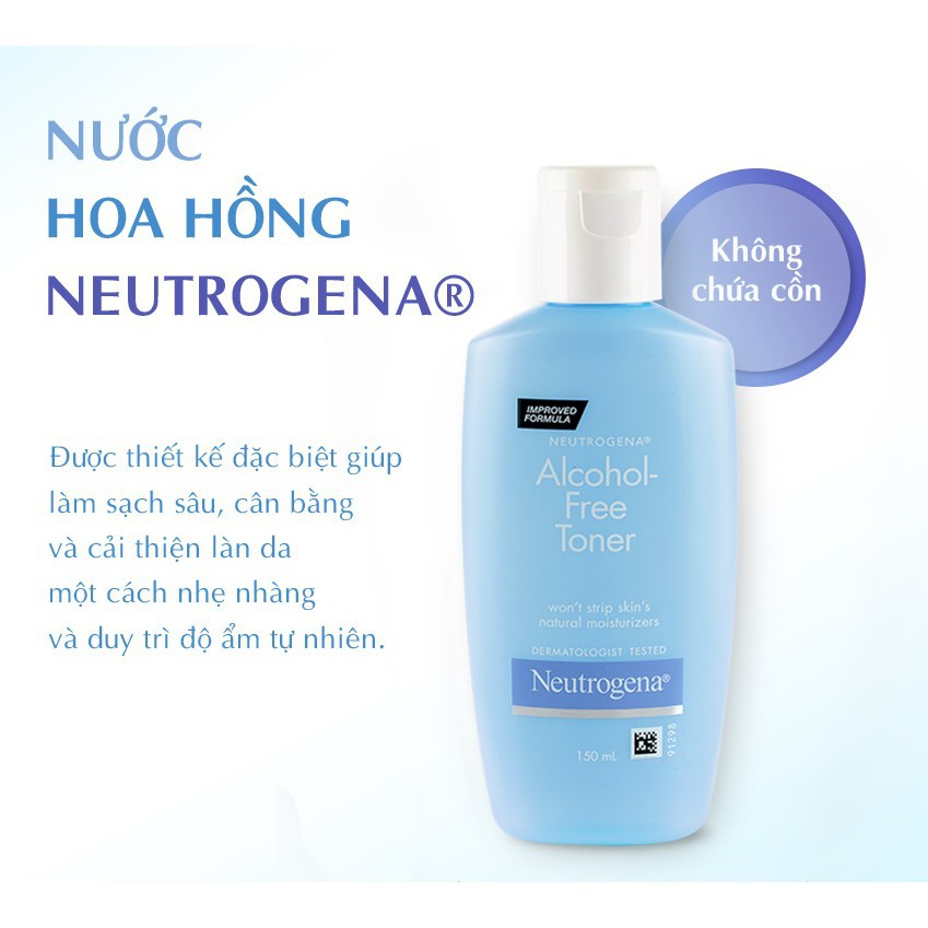 Nước Hoa Hồng Không Chứa Cồn Neutrogena Alcohol Free Toner 150ml - Khongcoson