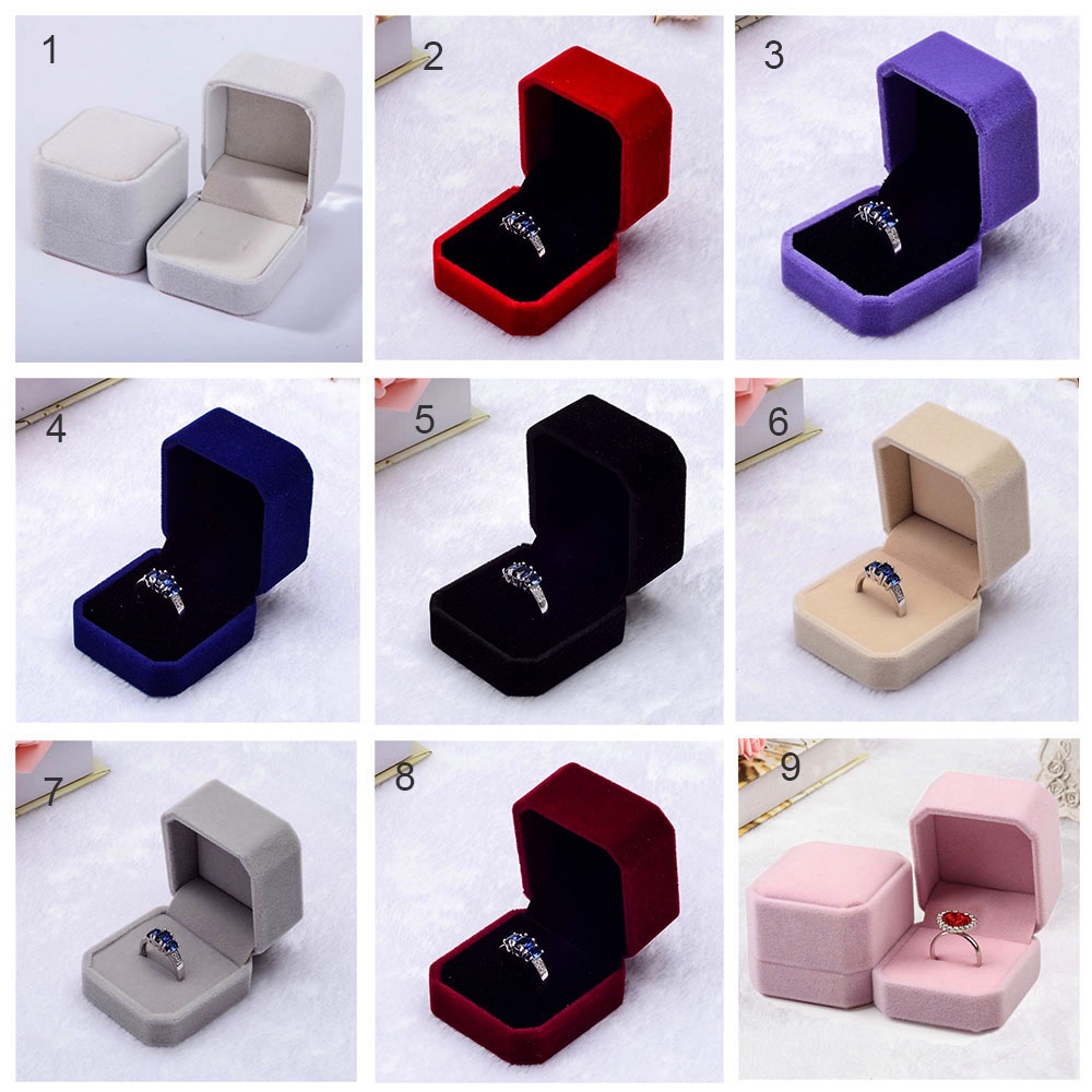 Hộp đựng trang sức 10 màu bằng vải nhung chất lượng cao