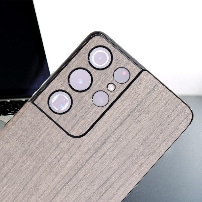 Ốp Điện Thoại Da Giả Họa Tiết Vân Gỗ 3D Vintage Cho Samsung Galaxy S23 S22 S21 FE Plus Ultra 5G