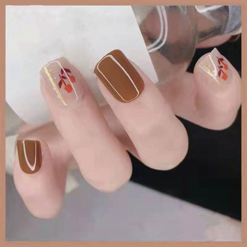 BSUNS Bộ 30 Móng Tay Giả Ngắn Dạng Nhấn Có Thể Tháo Rời