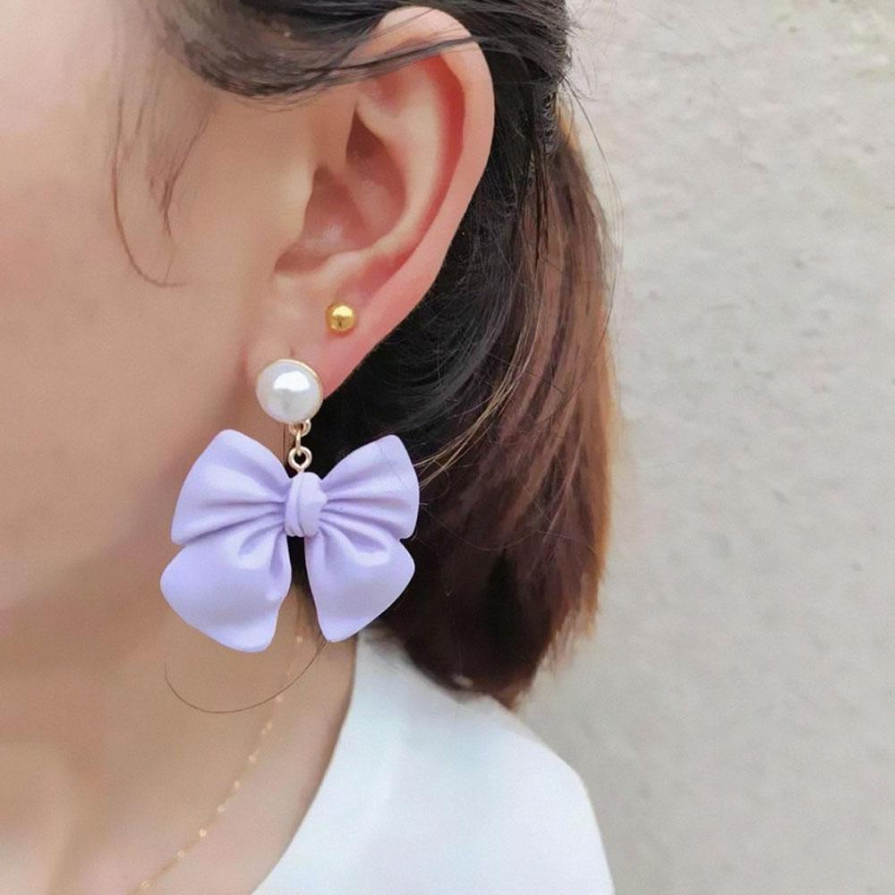 Mxgoods Khuyên Tai Resin Lớn Màu Hồng / Xanh Lá / Xanh Lá Kiểu Hàn Quốc Dễ Thương Thanh Lịch