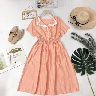 Đầm nút cổ bẻ-Đ907
