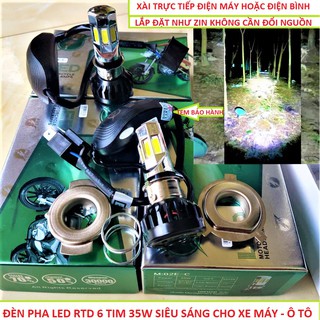 ĐÈN PHA LED APX 35W 6 TIM SIÊU SÁNG MẪU 2020 CHO XE MÁY - Ô TÔ - ĐỒ CHƠI XE MÁY - ĐÈN TRỢ SÁNG