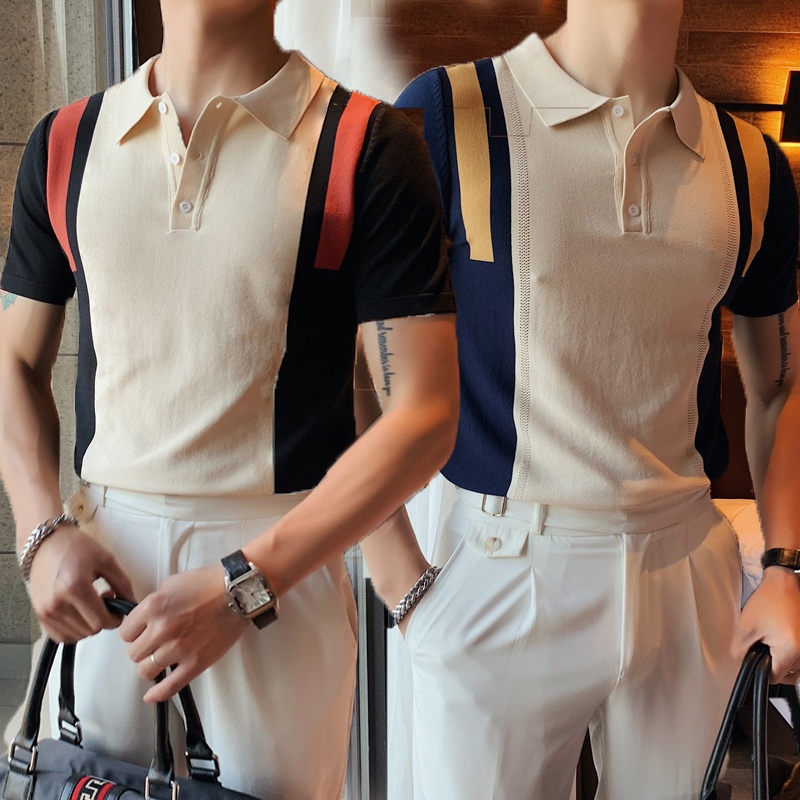 Áo Polo, Áo thun nam ngắn tay, áo polo nam phối kẻ  CMEN