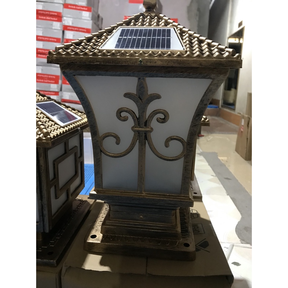 Đèn trụ cổng năng lượng mặt trời, đèn cổng Solar, có Remote điều khiển