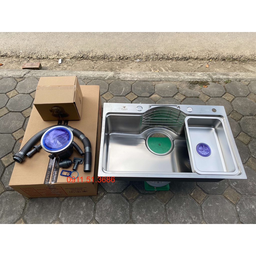 Bồn chậu rửa chén bát inox 304 1 hố lớn 75x46 / 68x45
