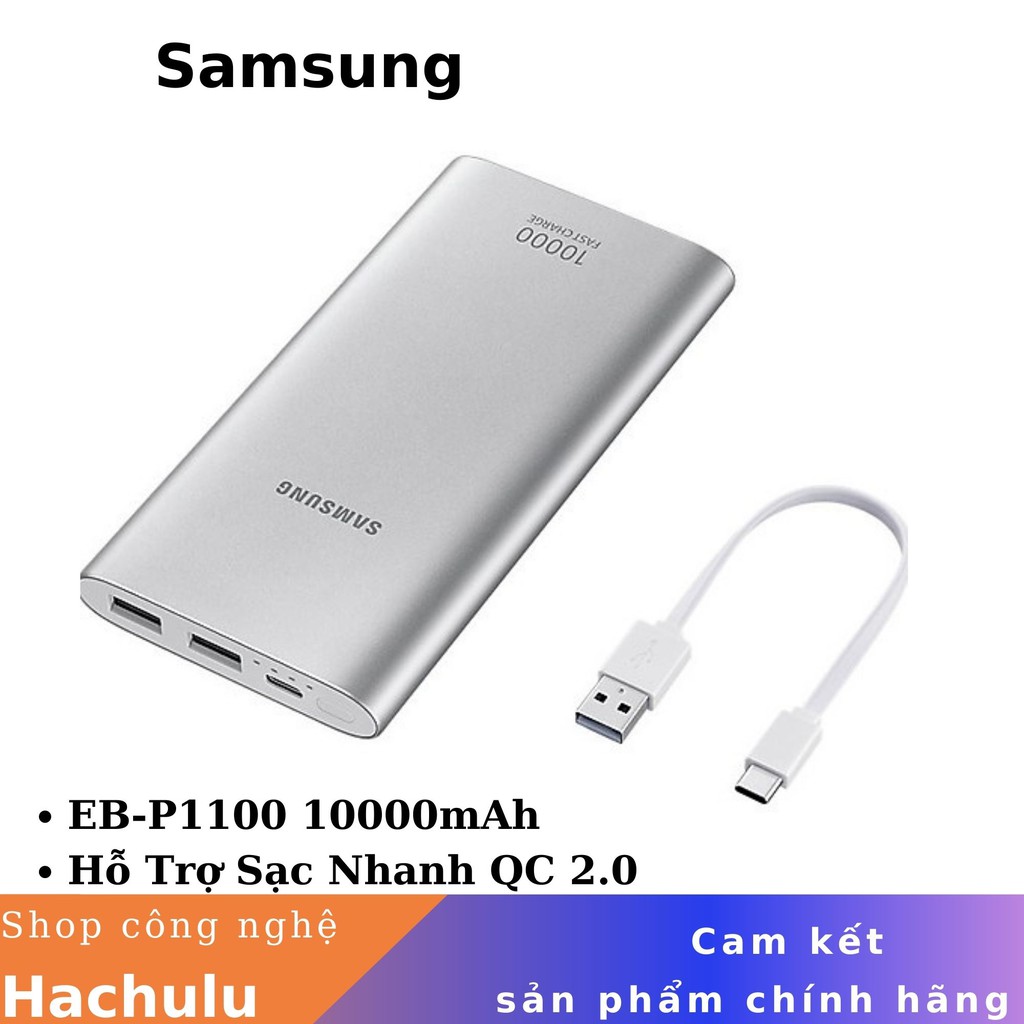 Pin Sạc Dự Phòng Samsung EB-P1100 10000mAh Hỗ Trợ Sạc Nhanh QC 2.0 - Hàng Chính Hãng