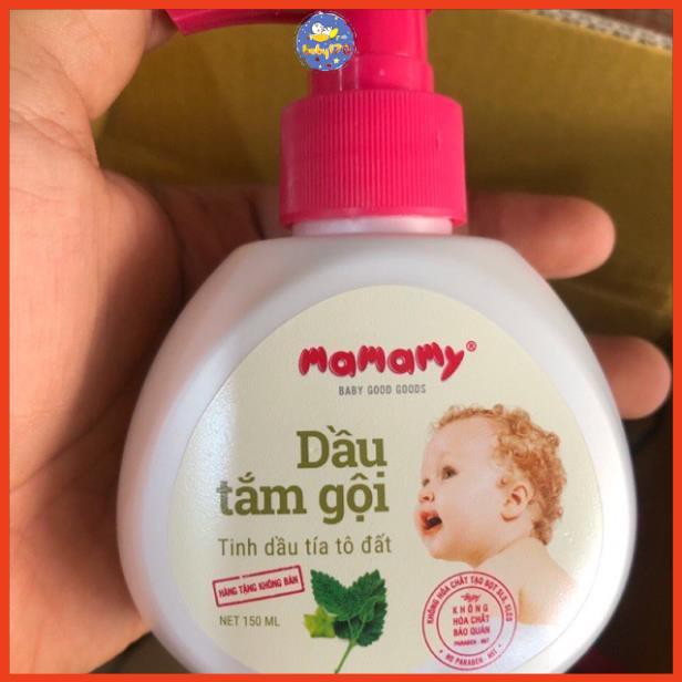 Dầu tắm Gội Thiên Nhiên Mamamy 150ml KHÁNG KHUẨN, NGỪA HĂM, RÔM SẢY