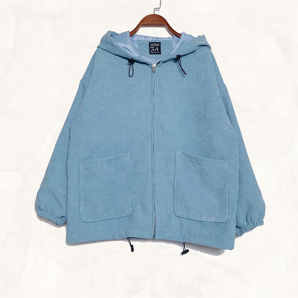 Áo khoác nhung tăm nữ form rộng túi vuông | BigBuy360 - bigbuy360.vn