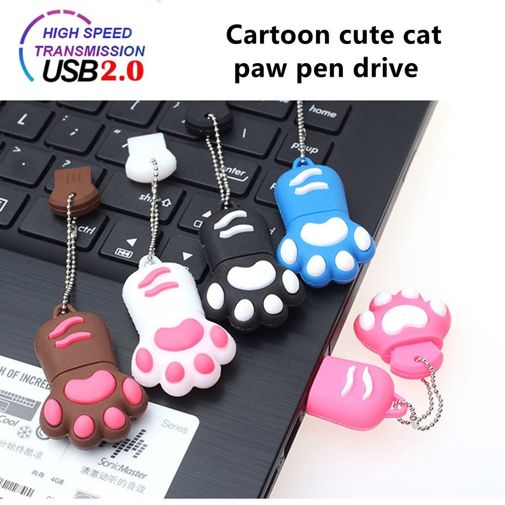 Usb 2.0 Dung Lượng 1TB Hình Bàn Chân Mèo Dễ Thương