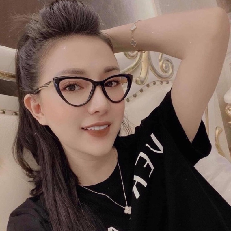 GỌNG KÍNH MẮT MÈO CHÂN KIM LOẠI VÀNG MẮT XẾCH NỮ THỜI TRANG - 13