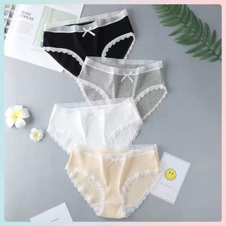 Quần Lót Cotton Tăm Viền Ren xuất Nhật QL6