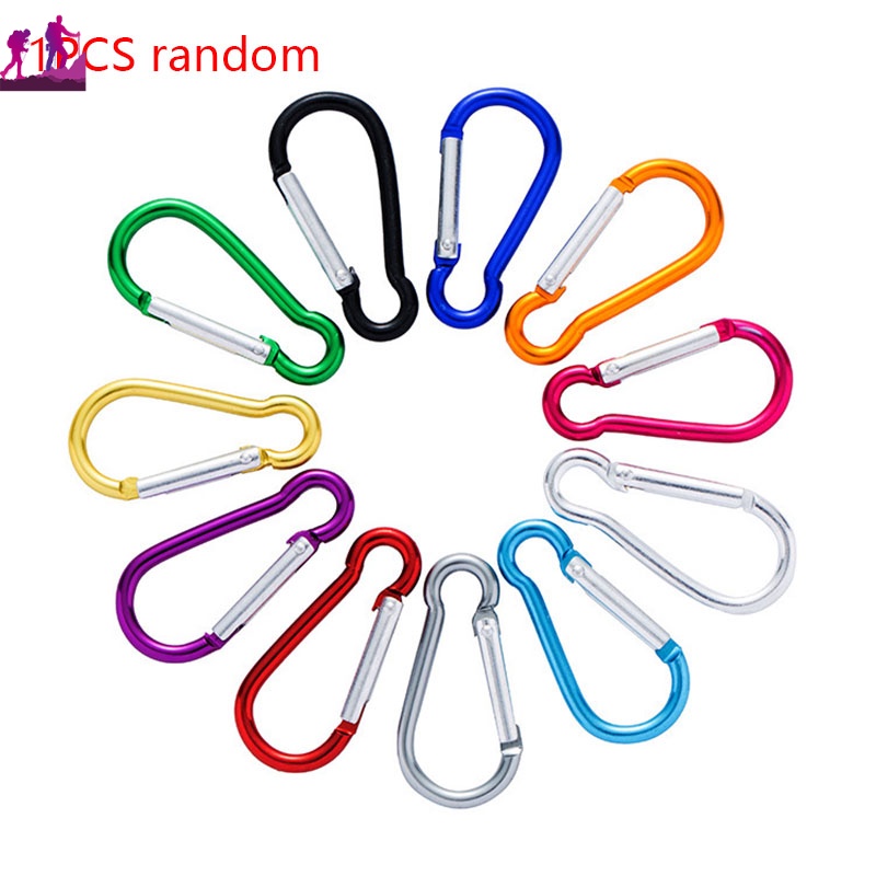 Móc Khóa Carabiner Hình Chữ D Bằng Hợp Kim Nhôm Có Móc Khóa Tiện Dụng