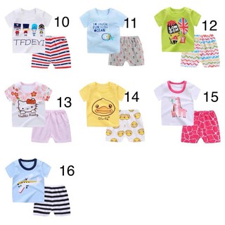 Bộ cotton xuất Hàn cộc tay cho bé trai,bé gái- Mẫu 2