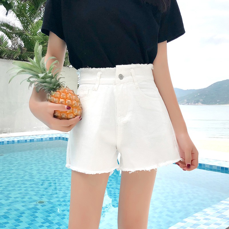 [Bán chạy] Quần shorts jean nữ lưng cao Ulzzang QNJ1