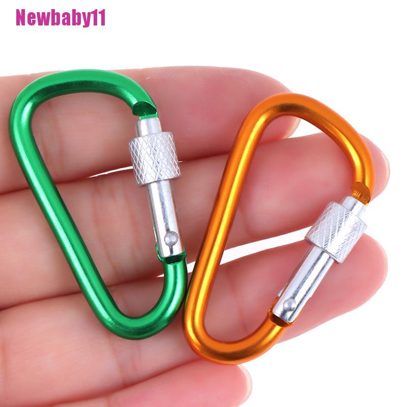 Set 2 Móc Khóa Carabiner Hình Chữ D Bằng Nhôm Màu Sắc Ngẫu Nhiên BABY11