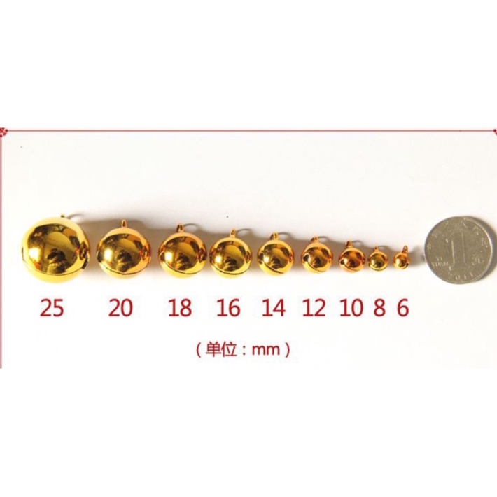 Set 10 quả chuông lục lạc màu vàng/ trắng bạc nguyên liệu làm đồ handmade DIY, phụ liệu may mặc size nhỏ