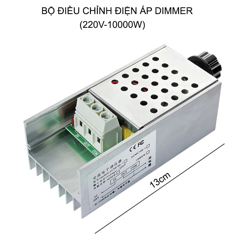 BỘ CHIẾT ÁP (DIMMER) DIM.10000W-220V CHO QUẠT SƯỞI, ÁNH SÁNG, ĐỘNG CƠ