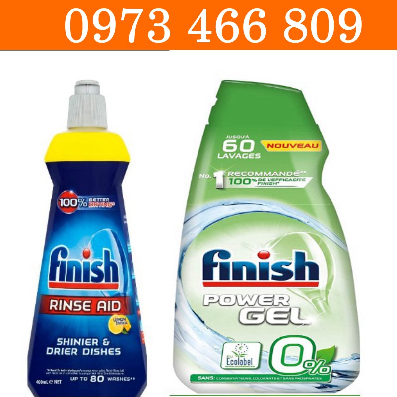 Combo Xà phòng rửa chén chén finish hữu cơ 900ml+ Nước làm Bóng Finish 400ml chuyên dùng cho máy Finish.edu.vn