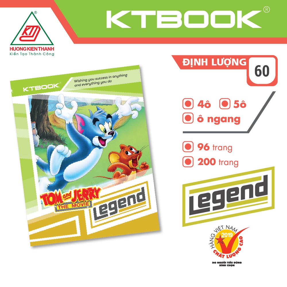 Gói 10 cuốn Tập Học Sinh KTBOOK Cao Cấp Giá Rẻ Legend giấy trắng ĐL 60 gsm - 96 trang