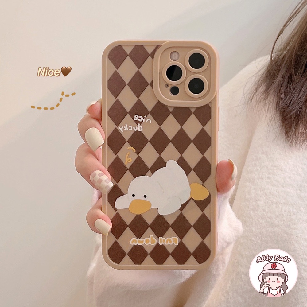 Ốp Điện Thoại TPU Dẻo Màu Tương Phản Họa Tiết Chú Vịt Dễ Thương Chống Sốc Cho IP 13 12 11 Pro Max XR 8 7 Plus