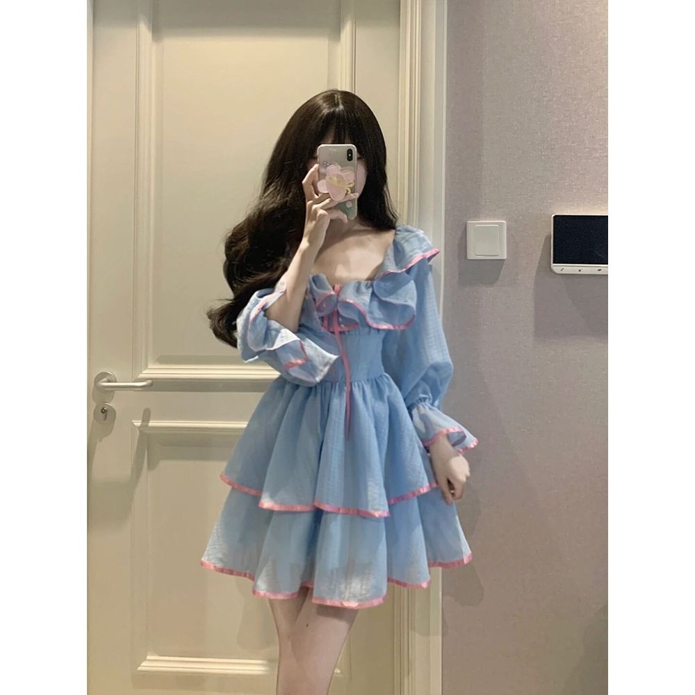 Đầm Chữ a Tay Dài Dáng Ôm Thời Trang Mùa Hè 2022