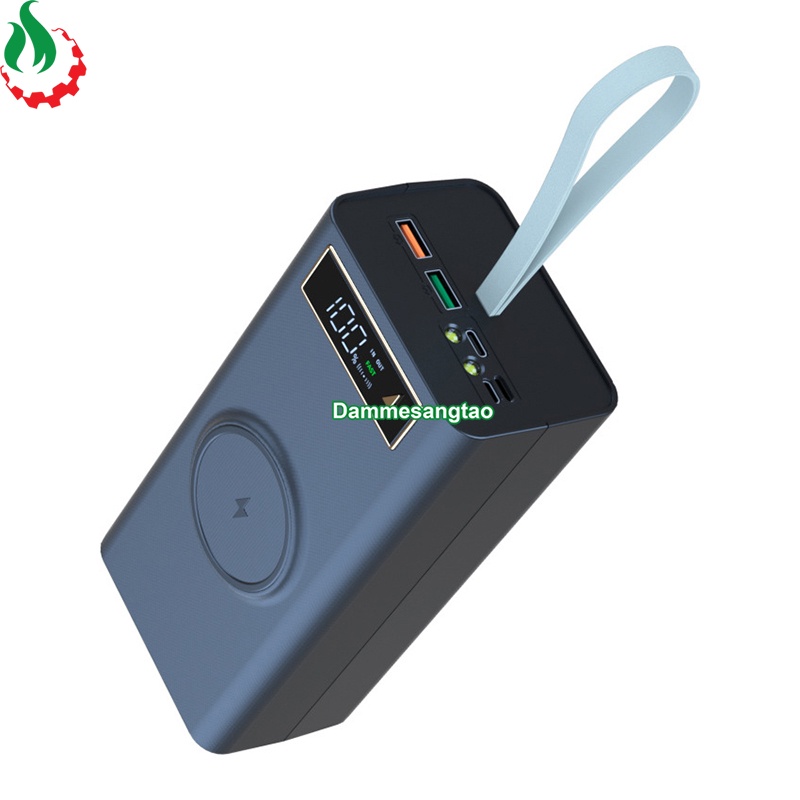 Box sạc dự phòng 21 cell 18650 sạc nhanh không dây QC 22.5W-Qi 15W (Không pin)