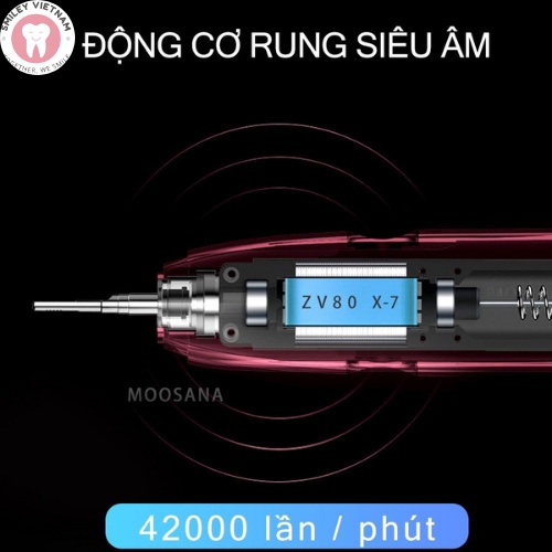 Bàn chải điện tự động Sonic X7 - Bàn chải đánh răng công nghệ sạc 1 lần dùng 2 tháng - Giúp vệ sinh răng miệng hiệu quả