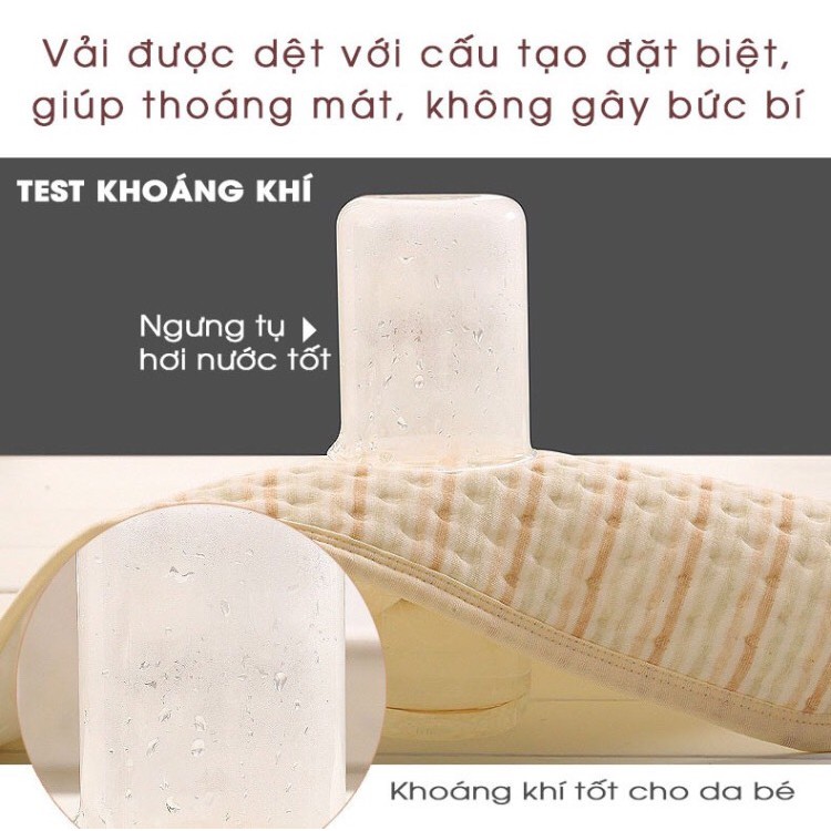 Tấm lót chống thấm cotton hữu cơ tự nhiên 4 lớp, thoáng khí an toàn cho da bé