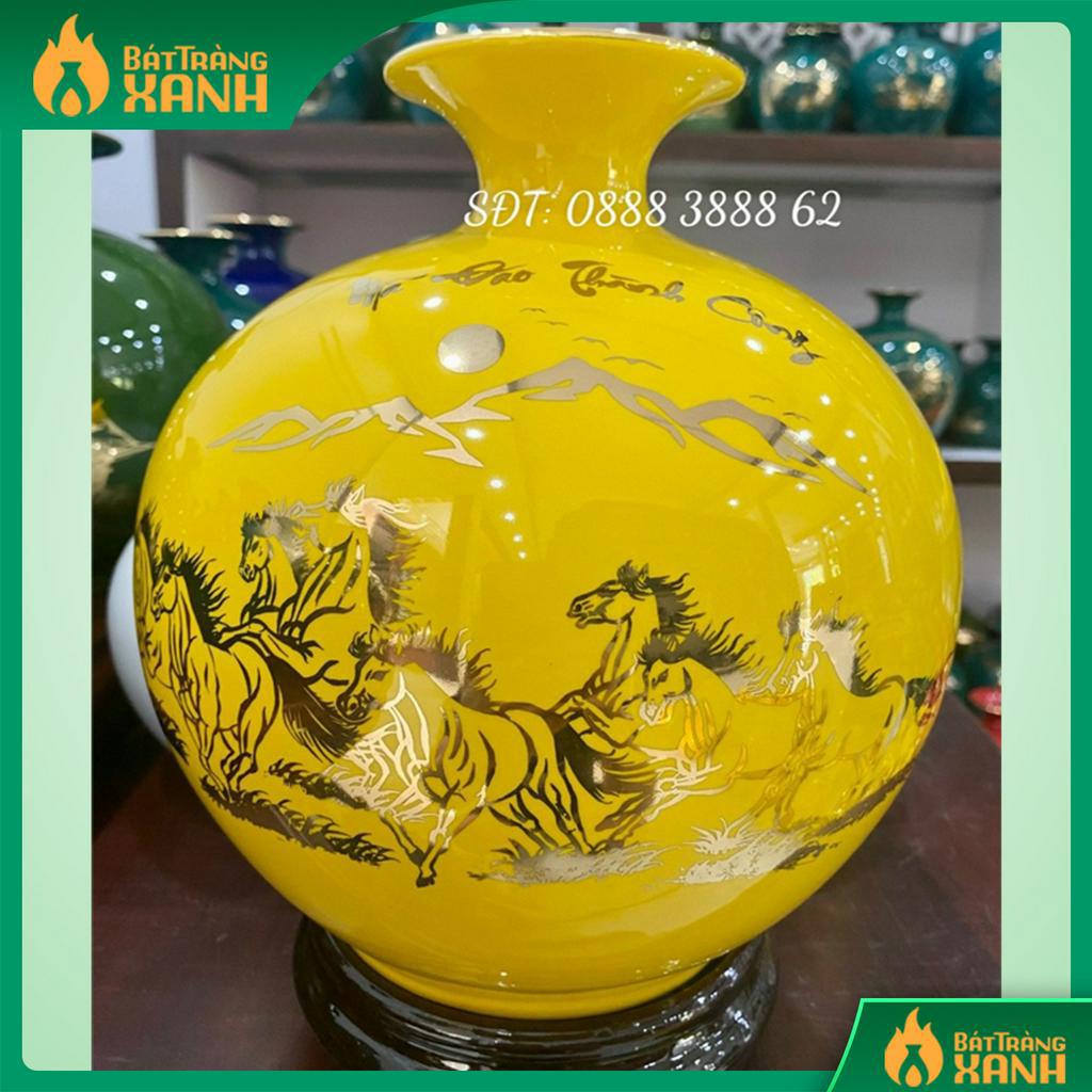 Bình Hút Lộc Mã Đáo Thành Công - Bình Tài Lộc, Bình Hút Lộc Phong Thuỷ Bát Tràng