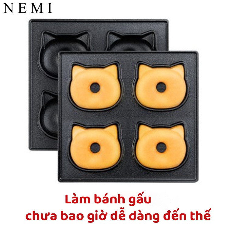 Máy Nướng Bánh Mì Mini Torsom 4 Khuôn Hình Thú Giúp Việc Làm Sandwich Trở Nên Thật Dễ Dàng